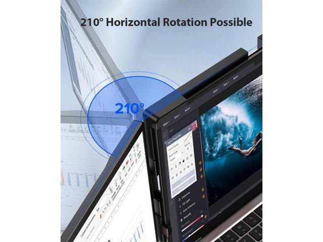UPERFECT 14' QHD 2K Single Portable Monitor with 360° Stand, Plug & Play USB-C Laptop Screen Extender for 14-17' Mac/Windows/DEX