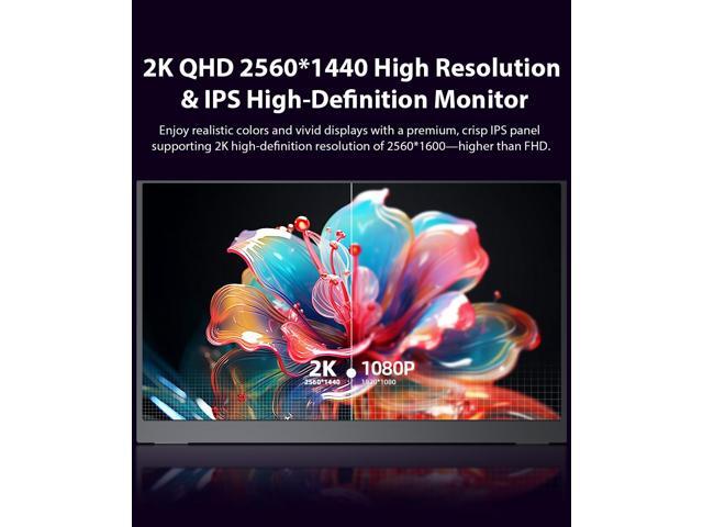 UPERFECT 144Hz Portable Monitor 17.3' 2K QHD 2560*1440 FreeSync Gaming Monitor 16:9 VESA