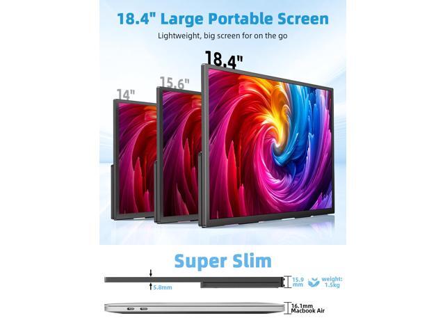 UPERFECT Portable Monitor 18.4' 4K 60Hz 10-Bit HDR IPS Gaming Monitor with VESA, 180° Adjustable Stand, Ultra-Slim & Lightweight Frameless Design,...