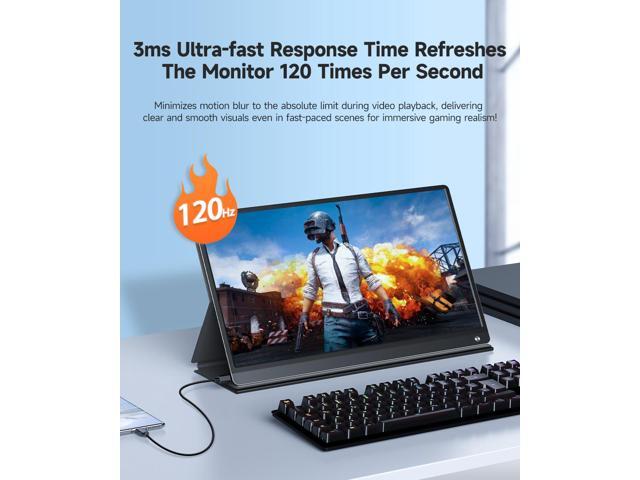 UPERFECT 15.6' Portable Monitor 120Hz Touchscreen 1080P IPS HDR 10800mAh Battery, Reverse Charging Quad Speakers, Smart Case Single Cable...