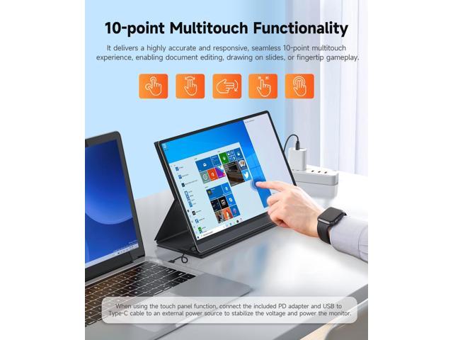 UPERFECT 15.6' Portable Monitor 120Hz Touchscreen 1080P IPS HDR 10800mAh Battery, Reverse Charging Quad Speakers, Smart Case Single Cable...