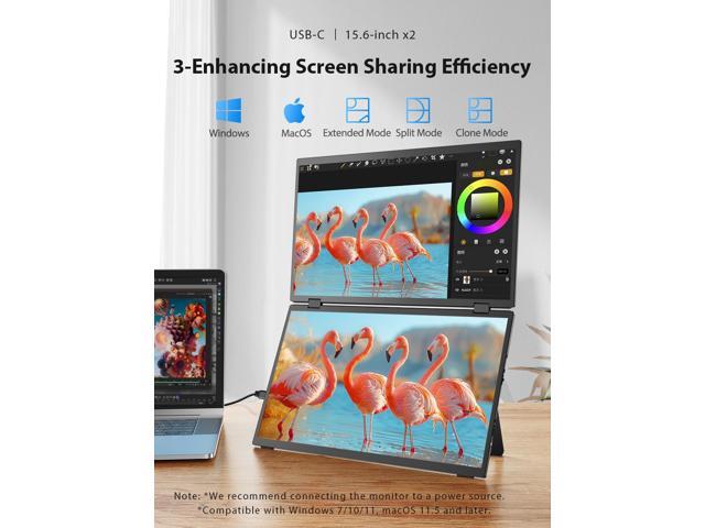 UPERFECT Delta 15.6' Dual Monitor 1080P HDR, 360° Foldable Portable Laptop Screen Extender with Stand for Laptop, PC, Phone, and Game Console (No...