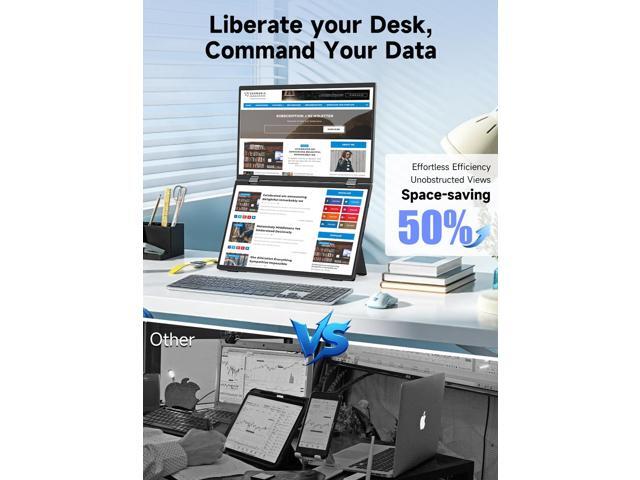 UPERFECT Delta 15.6' Dual Monitor 1080P HDR, 360° Foldable Portable Laptop Screen Extender with Stand for Laptop, PC, Phone, and Game Console (No...