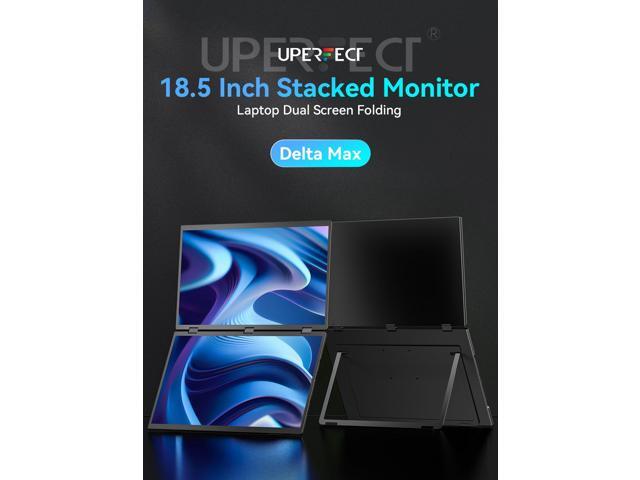 UPERFECT Dual Monitor 18.5' Stacked Triple Monitor Folding Travel Monitor w/VESA