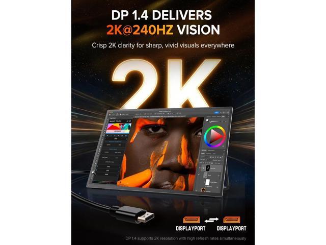 UPERFECT 24.5' 2K QHD Portable Gaming Monitor - 240Hz Refresh Rate, 0.1ms Response, 500 Nits HDR, HDMI 2.1 & DP 1.4, with Stand & VESA Mount for...