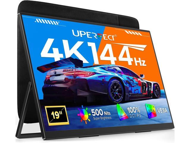 UPERFECT 19' UHD 4K 144Hz Portable Gaming Monitor with QLED, 500 Nits, 100% DCI-P3 Built-in Stand & VESA Mount for Laptop, PC, Console