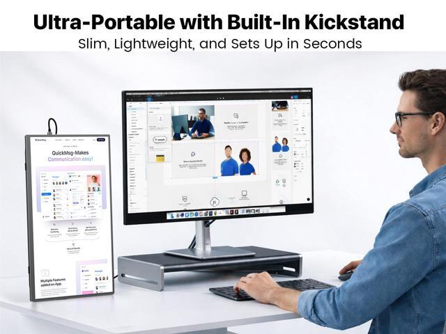UPERFECT 15.6' 1080P Portable Touchscreen Monitor 10-Point Touch, FHD IPS Display, 125% sRGB HDR, Ultra-Slim USB-C Plug & Play, VESA Mountable,...