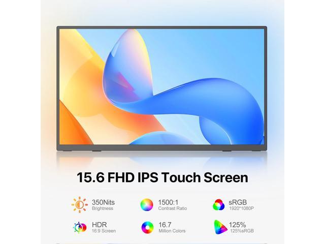 UPERFECT 15.6' 1080P Portable Touchscreen Monitor 10-Point Touch, FHD IPS Display, 125% sRGB HDR, Ultra-Slim USB-C Plug & Play, VESA Mountable,...
