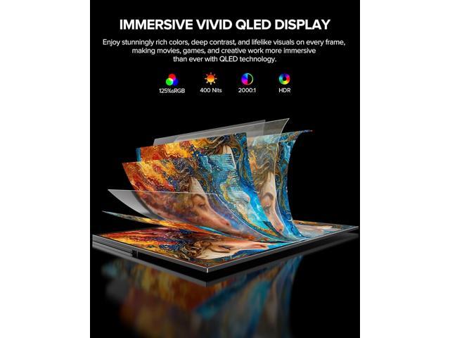 UPERFECT 24' 120Hz QLED Portable Touchscreen Monitor FHD 1080P, 125% sRGB, 400 nits, with Adjustable Stand & VESA Support, HDMI & USB-C...