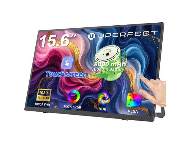 UPERFECT 15.6' Touchscreen Portable Monitor - 1080P FHD IPS, 10-Point Touch, Built-in 8000mAh Battery & Kickstand & Speakers, USB-C Mini HDMI, VESA...