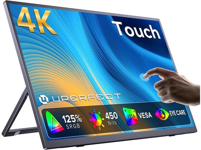 UPERFECT 15.6' 4K Portable Touchscreen Monitor, 3840x2160 UHD 125% sRGB 450 Nits, 10-Point Touch, 2000:1 Contrast, USB-C & Mini HDMI, VESA &...
