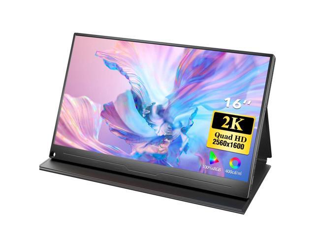 UPERFECT 16 Inch 2K QHD Portable Monitor 2560x1600 IPS USB-C HDMI HDR Travel Display with VESA Mount, 10-Bit 400 Nits 1500:1 Contrast, Second.