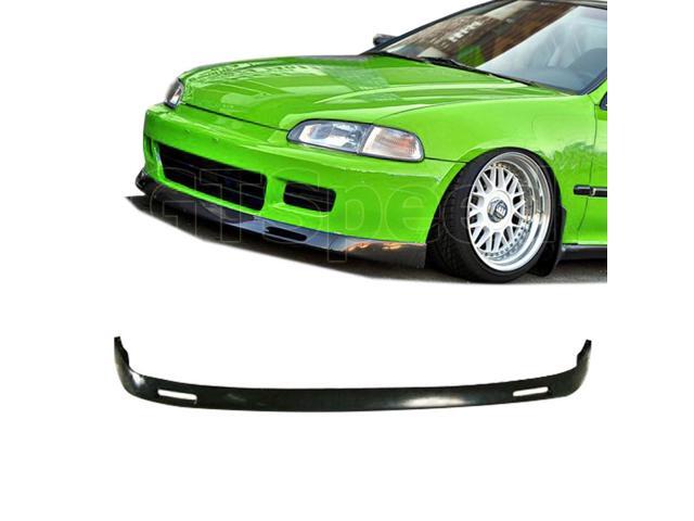 GT-Speed BYS Style PU Front Bumper Lip for 1992-1995 Honda Civic Coupe/Hatchback - Single Pack, Unpaint Black, Come with Hardware