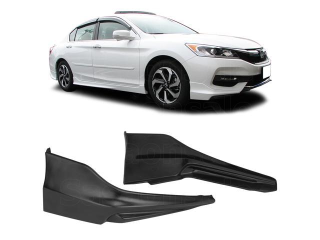 GT-Speed OE Style PU Front Bumper Lip for 2016-2017 Honda Accord 4dr Sedan - A Pair, Unpaint Black, Come with Hardware