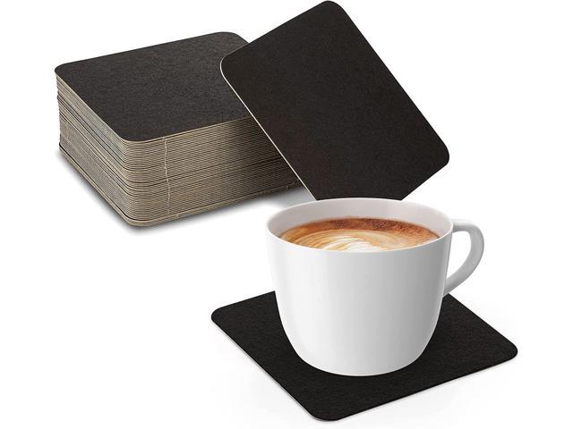 Photos - Barware MT Products 4' Black Square Cup Coasters / Blank Paper Coasters - Pack of