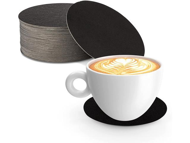 Photos - Barware MT Products 4' Black Round Cup Coasters / Blank Paper Coasters - Pack of 5