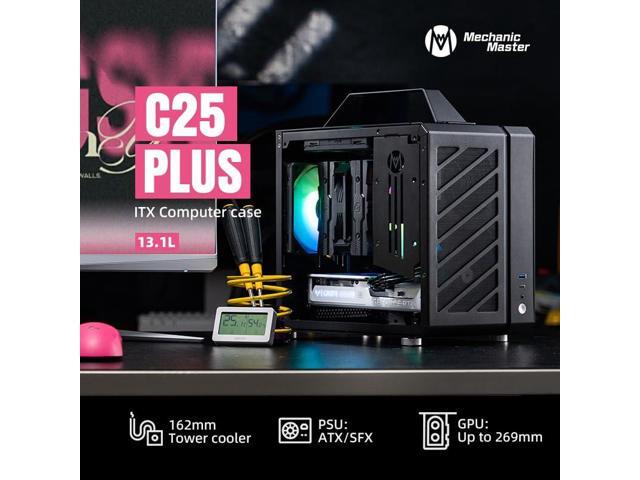 Mechanic Master Cool Cube Series C25Plus Mini-ITX Case/Alumium/Steel/GPU Length Within 269mm, ATX14cm/SFX/L PSU Computer Case