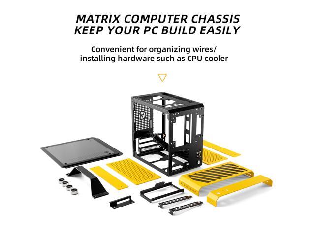 Mechanic Master C24 Small Cube Sugar Mini-ITX Chassis / Alumium / Steel / Temered Glass ITX Small Form Factor Computer Case Yellow