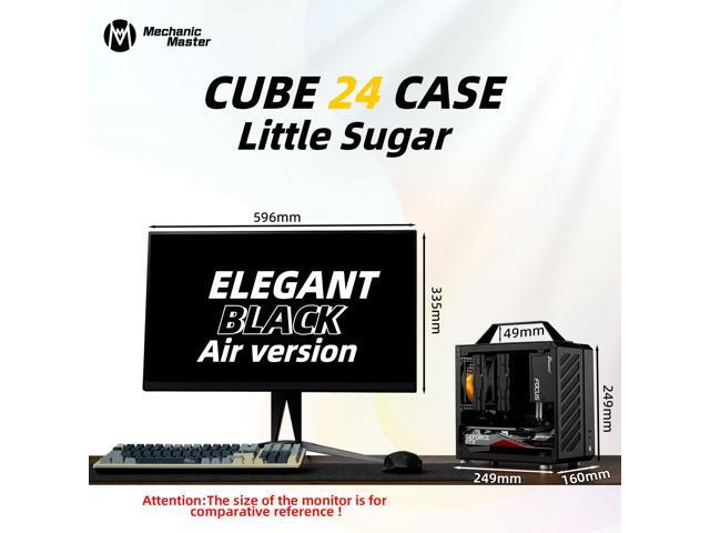 Mechanic Master C24 Small Cube Sugar Mini-ITX Chassis / Alumium / Steel / Temered Glass ITX Small Form Factor Computer Case Black