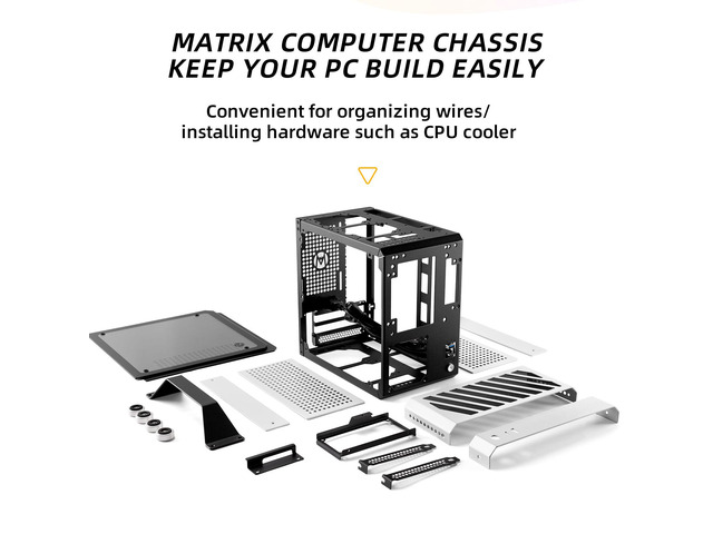 Mechanic Master C24 Small Cube Sugar Mini-ITX Chassis / Alumium / Steel / Temered Glass ITX Small Form Factor Computer Case Silver