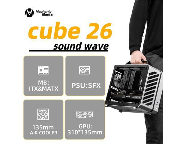 Mechanic Master C26 Desktop Portable Mini MATX Case with Handle 13.2L SFX PSU Compatible MATX Motherboard 310mm GPU 135mm Air Cooling...