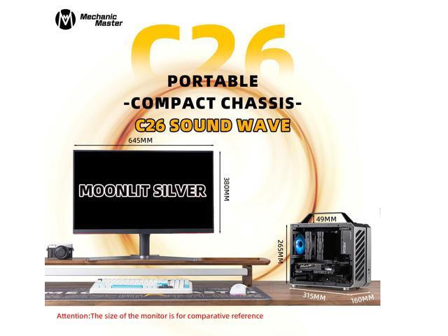 Mechanic Master C26 Desktop Portable Mini MATX Case with Handle 13.2L SFX PSU Compatible MATX Motherboard 310mm GPU 135mm Air Cooling...
