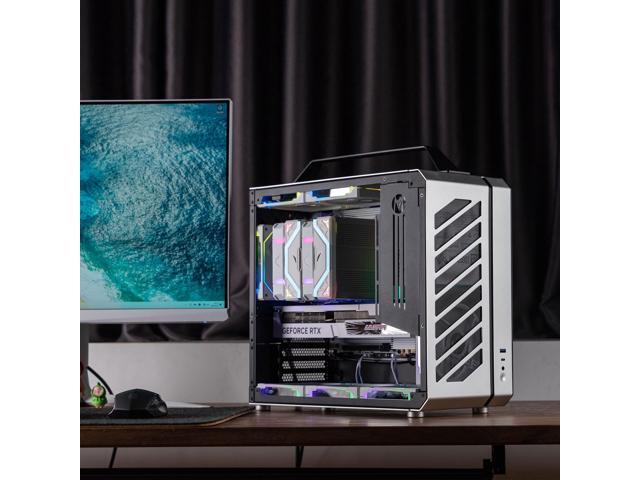 Mechanic Master C34Plus Portable Desktop ATX Case with Aluminum Handle - 5-Slot Mode Switchable, MATX Motherboard Support, 240mm AIO Compatibility...