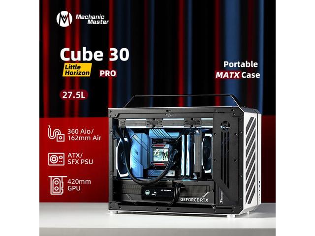 Mechanic Master C30Pro Compact MATX Case - Reverse Connector Motherboard Support, 360mm AIO Compatibility, RAM Cooling Fan Bracket, Portable...