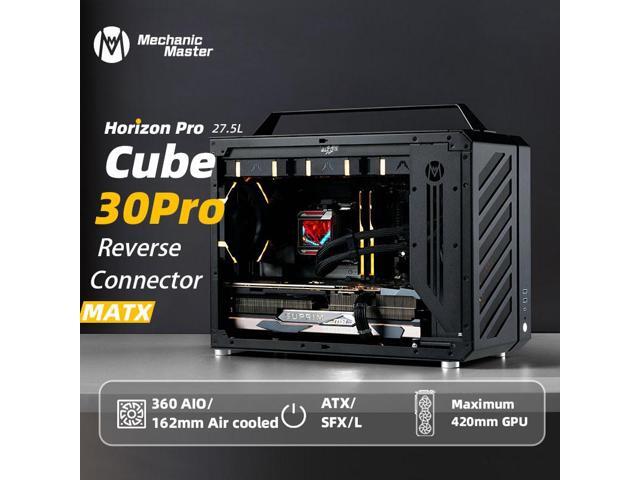 Mechanic Master C30Pro Compact MATX Case - Reverse Connector Motherboard Support, 360mm AIO Compatibility, RAM Cooling Fan Bracket, Portable...