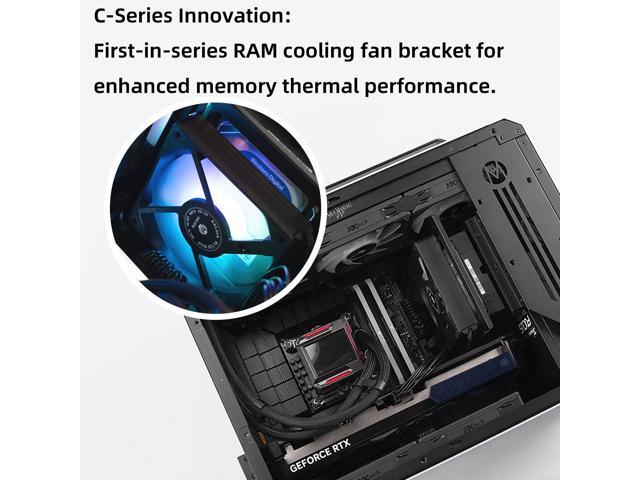Mechanic Master C30Pro Compact MATX Case - Reverse Connector Motherboard Support, 360mm AIO Compatibility, RAM Cooling Fan Bracket, Portable...