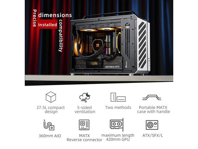 Mechanic Master C30Pro Compact MATX Case - Reverse Connector Motherboard Support, 360mm AIO Compatibility, RAM Cooling Fan Bracket, Portable...