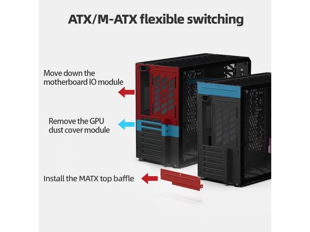 Mechanic master C34pro side penetrating 360 water-cooled eatx portable desktop computer aluminum alloy case Black