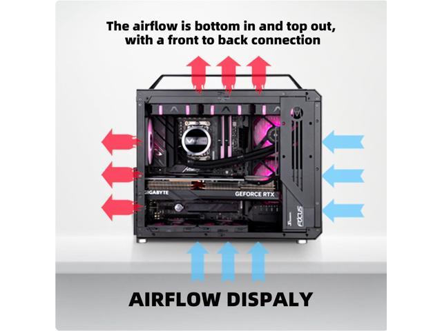 Mechanic master C34pro side penetrating 360 water-cooled eatx portable desktop computer aluminum alloy case Black
