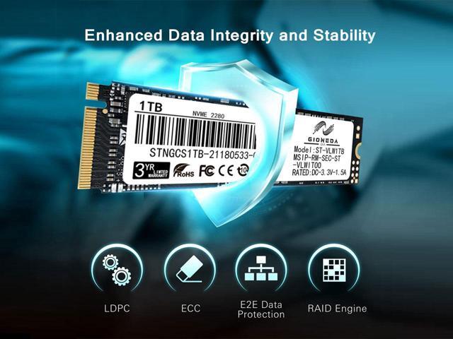 Gioneda 1TB M.2 NVMe SSD, 2280 PCIe Gen3x4 Internal Solid State Drive for PC Laptop/Notebook (M.2 2280, 1TB)
