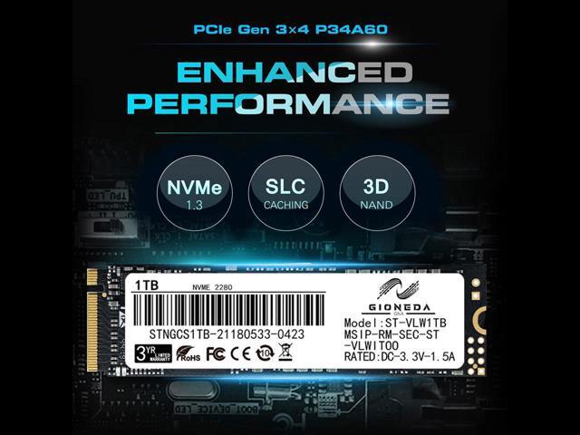 Gioneda 1TB M.2 NVMe SSD, 2280 PCIe Gen3x4 Internal Solid State Drive for PC Laptop/Notebook (M.2 2280, 1TB)