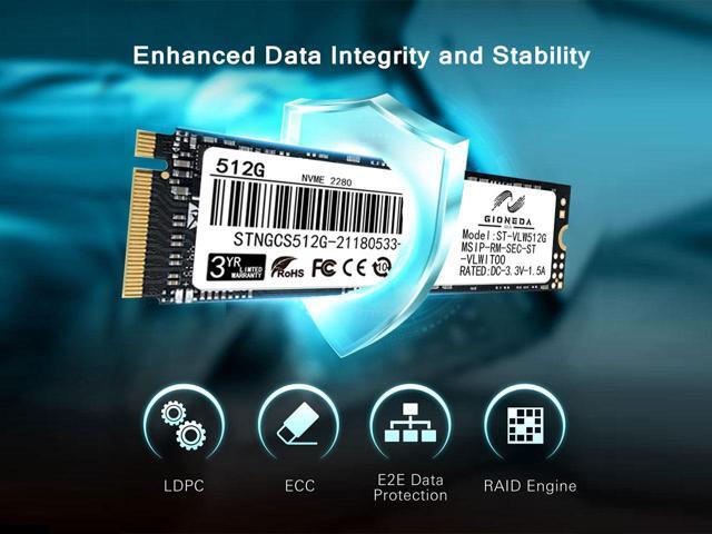 Gioneda 512GB M.2 NVMe SSD, 2280 PCIe Gen3x4 Internal Solid State Drive for PC Laptop/Notebook (M.2 2280, 512GB)