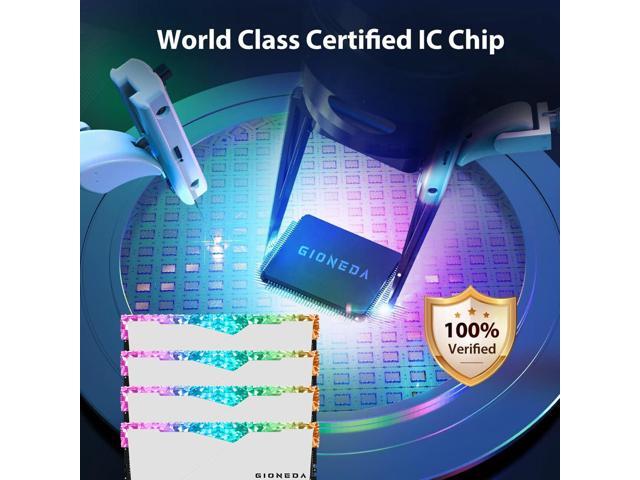 Gioneda Crystal RGB DDR4 32GB (2 x 16GB) 288-Pin UDIMM RAM Memory DDR4 3200 MHz (PC4-25600) CL18-22-22-42 1.2V Desktop Computer Memory Module