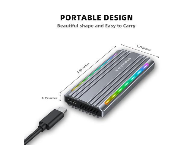 Gioneda RGB Portable Solid State Disk - External 512GB High-Speed Data Transfer Up to 1000MB/s USB 3.1 Type C SSD Drive