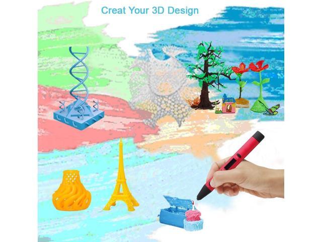 MIKA3D 32 Colors 3D Pen PLA Filament Refills, Each Color 10 Feet, Total 320 feet, Pack with 4 Finger Caps