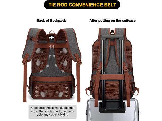 Tzowla Canvas Laptop Backpack, Bag for Men Women,Travel Work Rucksack Fits 15.6 Inch Laptop, Bookbag with USB Charging Port
