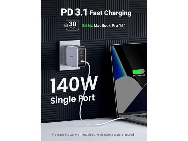 UGREEN 140W USB C Charger, Mac Book Pro Charger Nexode PD3.1 PPS 3-Port Foldable GaN Fast Laptop Wall Charger Power Adapter for MacBook Pro 16'',...