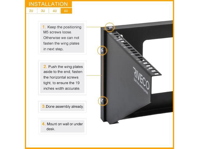 RIVECO 6U Wall Mount Rack for Network Reinforced Heavy Load 66-99 LBS Small Server Racks Vertical & Horizontal Mounting for 19 inches IT & Studio...