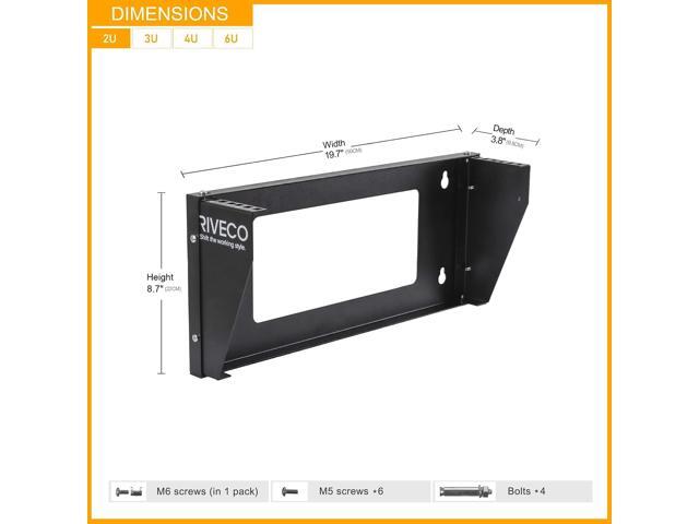 RIVECO 2U Wall Mount Rack for Network Reinforced Heavy Load 66-99 LBS Small Server Racks Vertical & Horizontal Mounting for 19 inches IT & Studio...