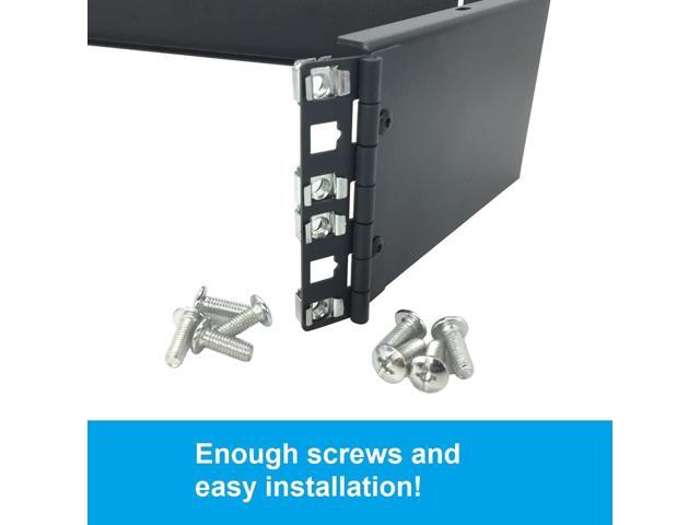 Jingchengmei 2U 19-inch Hinged Wall Mount Patch Panel Bracket- 6-inch Deep Foldable Horizontal Rack for 19' Networking Equipments (JCM-HWMB2U)