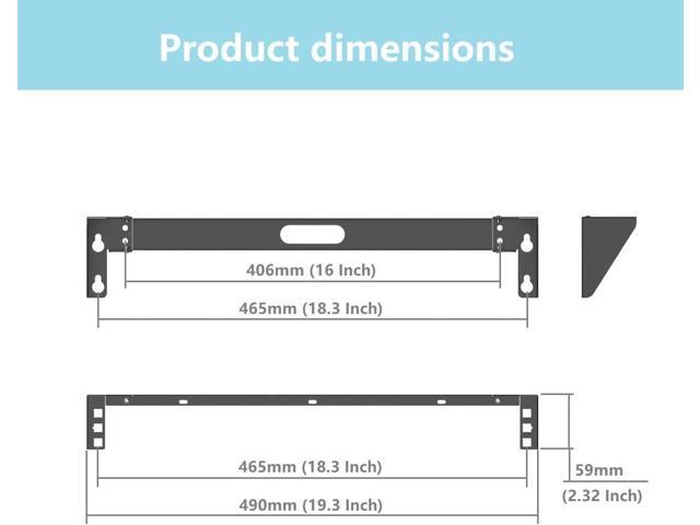 1U Vertical Wall Mount Rack - Foldable Patch Panel Bracket for 19 inches Networking Equipments Including Hardware