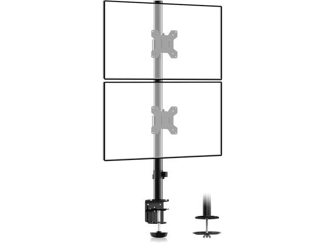 Suptek Dual LED LCD Monitor Stand up Desk Mount for 2 / Two Screens up to 32 inch Extra Tall 31.5' Pole Heavy Duty Fully Adjustable Stand Vertical...