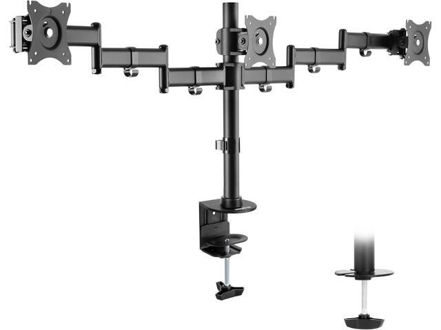 Mount-It! Triple Monitor Mount 3 Screen Desk Stand for LCD Computer Monitors for 19 20 22 23 24 27 Inch Monitors VESA 75 and 100 Compatible Full...