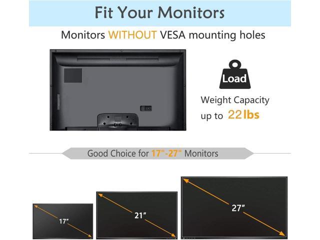 HUANUO Universal VESA Mount Adapter Kit, Non-VESA Adapter for 17 to 27 Inch Monitor Screens to 75x75 VESA Mount