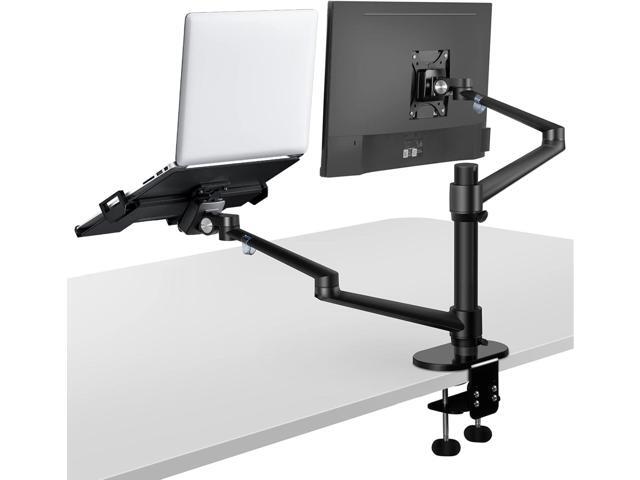 Viozon Monitor and Laptop Mount, 2-in-1 Adjustable Dual Arm Desk Mounts Single Desk Arm Stand/Holder for 17 to 32 Inch LCD Computer Screens, Extra...