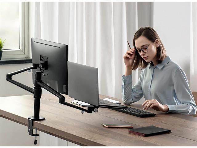 Viozon Monitor and Laptop Mount, 2-in-1 Adjustable Dual Arm Desk Mounts Single Desk Arm Stand/Holder for 17 to 32 Inch LCD Computer Screens, Extra...